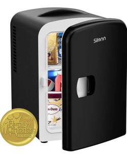 Mini Fridge, Portable Skin Care Fridge, 4 L/6 Can Cooler and Warmer Small Refrigerator