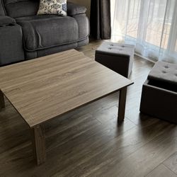 Coffee Table & 2 Storage Seats 
