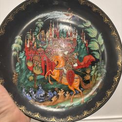 Wall Decor Of Russian Fairytale Colorful Plate