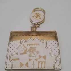 Disney Loungefly It's A Small World Badge Holder Reel Wallet White Gold Disneyland