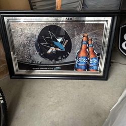 San Jose Sharks Bud Light Beer Man cave Mirror 