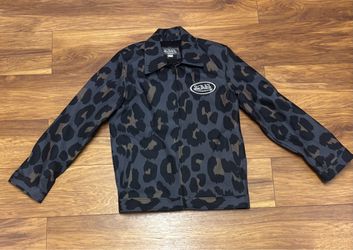Von Dutch Leopard Print Zip-Up Jacket
