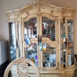 Vintage Kitchen Table  And China Cabinet 