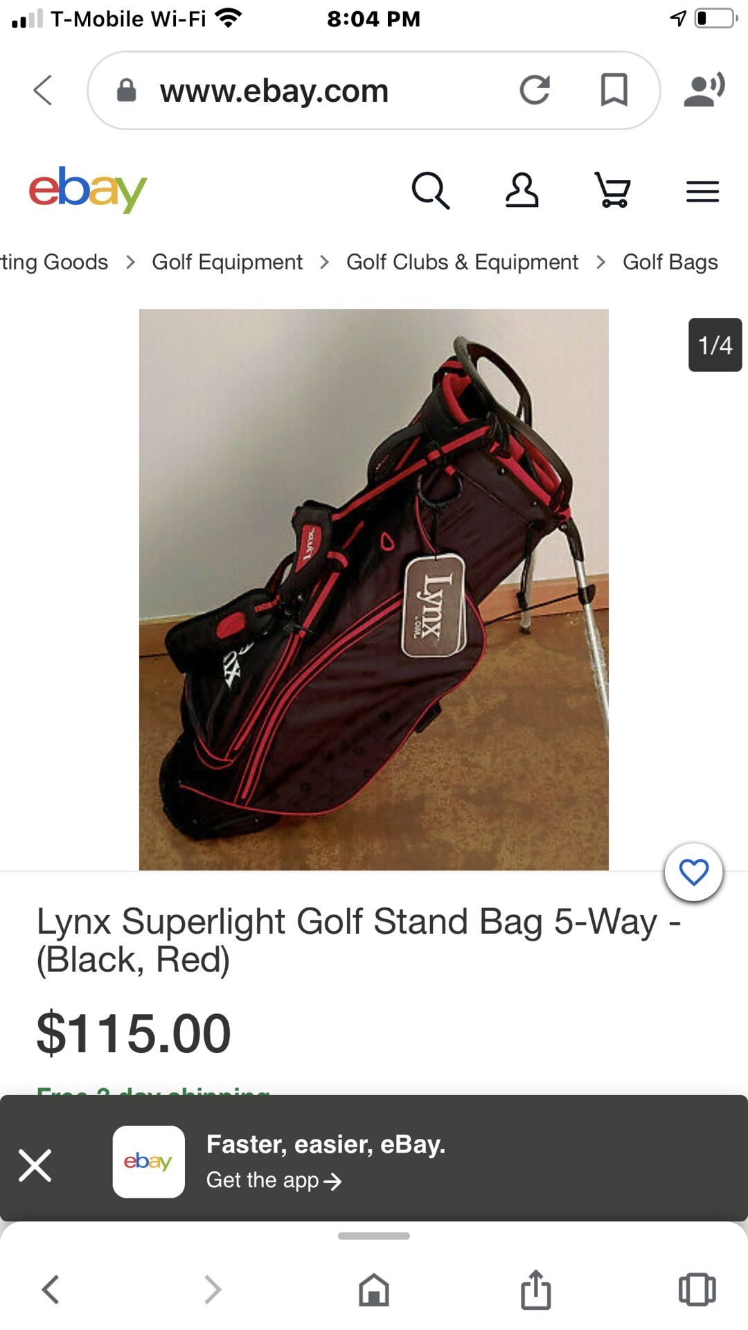 Golf bag and clubs Like New
