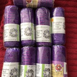 Purple Decorative Mesh. Set of 9 