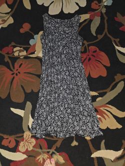 Black & White Floral Sleeveless Midi Dress