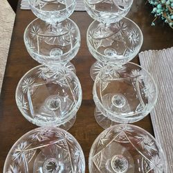 Cut Crystal Stemmed Glass Ware 