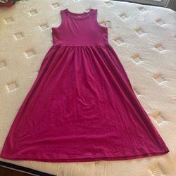 Women’s Pink Sleeveless Maxi Dress with Tags