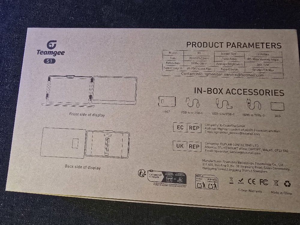 Teamgee S1 Monitor 14 Inch