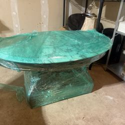 Solid Marble Top Coffee Table – Real Mahogany Base – Heavy – Quality Piec