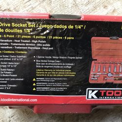 1/4” Drive 21pc KTool Socket Set