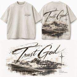 Trust God Graphic Oversized T-Shirt