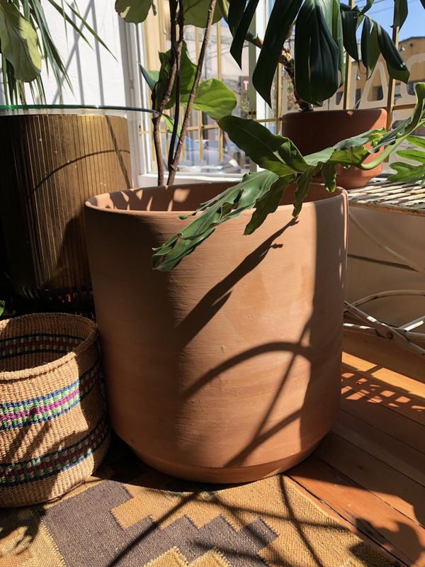 xl architectural ceramics cylinder pot planters matching matte pair