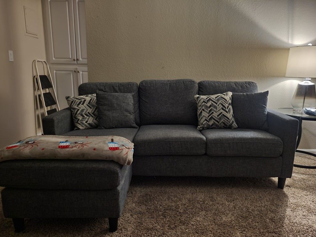 Living Spaces Stark Dark Grey Sectional