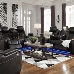 Power reclining sofa and love seat