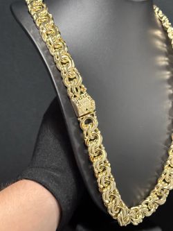 Big 14K Gold filled Versace border chino link chain