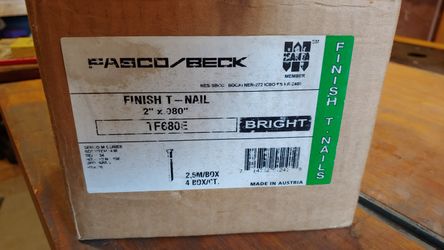 Fasco/Beck 2" Finish Nail TF680E (4 Boxes Of 2500)