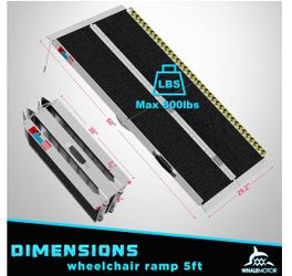 RAMP long 60” by standard width 29” wide. Folding, fits in truck, cars, trucks loading - wheelchair, boxes