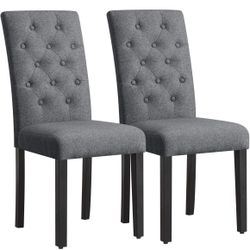 Kitchen Table Set of 2 Upholstered Armless Modern Chairs for Dining, Restaurant and Living Room