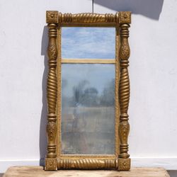 Antique Sheraton Period Gilt Pier Mirror 
