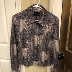 Brushed Suede Jacket   Snakeskin Print Dolce Cabo