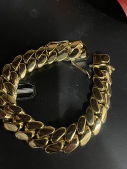 14k Cuban Link Bracelet X5 Times Dipped 10mm Long
