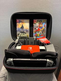 BUNDLE: 2 Games + Nintendo Switch - OLED with White Joycon