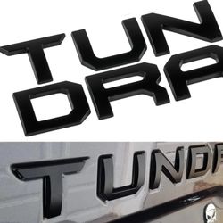 Matte Black Raised Tailgate Letters For 2014-2021 Tundra Emblem