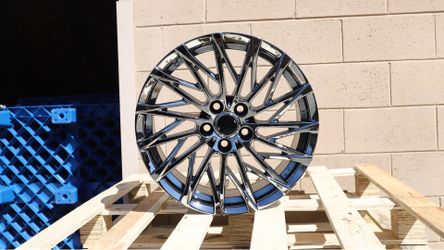 NEW SET 18 INCH LEXUS F SPORT STYLE BLACK CHROME WHEELS RIMS 18X8 +38 (5X114.3) CB: 60.1