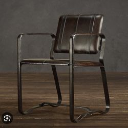 RH Restoration Hardware Leather Buckle Desk Chair - Espresso