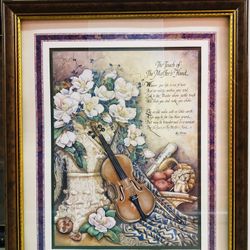 Beautiful Framed Vintage Poem Art 22” X 18” 