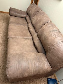Brown Faux Leather 3-Seat Sofach