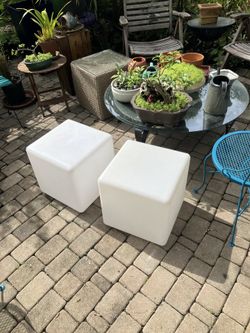 15.5” Cube Table Stools: 15.5”W x 15.5”D x 15.5”H- $20 each