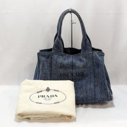 𝐏𝐑𝐀𝐃𝐀   Canapa Denim Hand Bag