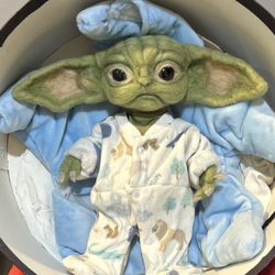 Hand stitched custom baby yoda 