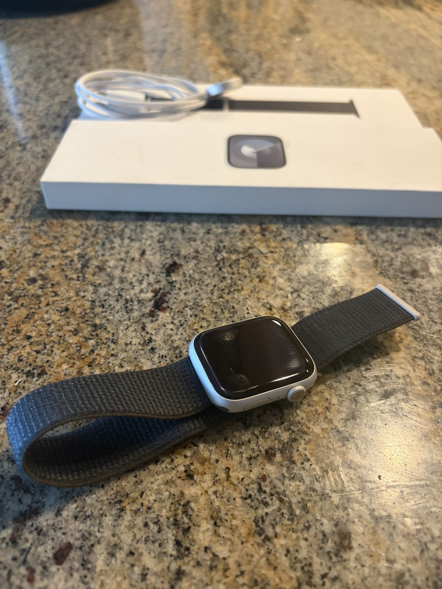 Apple Watch Series 9 – 45mm Silver Aluminum (Midnight Sport Loop) – $250