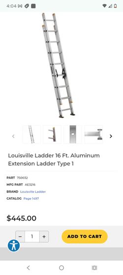 16 Foot extension ladder Louisville ladder