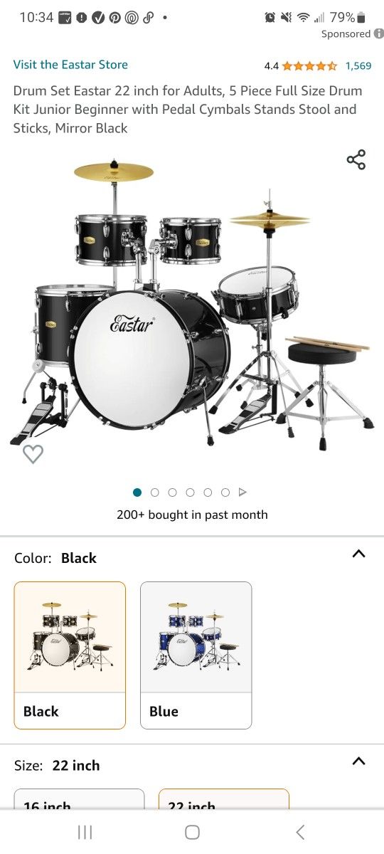 Eastar Drum Kit, EUC/Barely Used, Silver