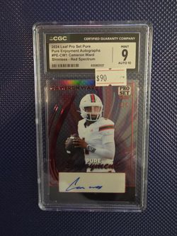 Cameron Ward 2024 Leaf Pro Set Pure Autograph CGC 9