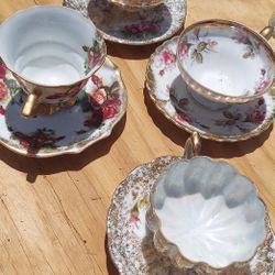 Antique Vintage Cups And Saucers 4 Sets