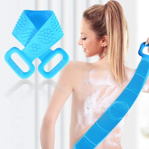 WestRiver Back Scrubber for Shower, Silicone Exfoliating Lengthen Body Shower Brush for Women and Men, Handle Body Brush Washer with Comfortable Massa