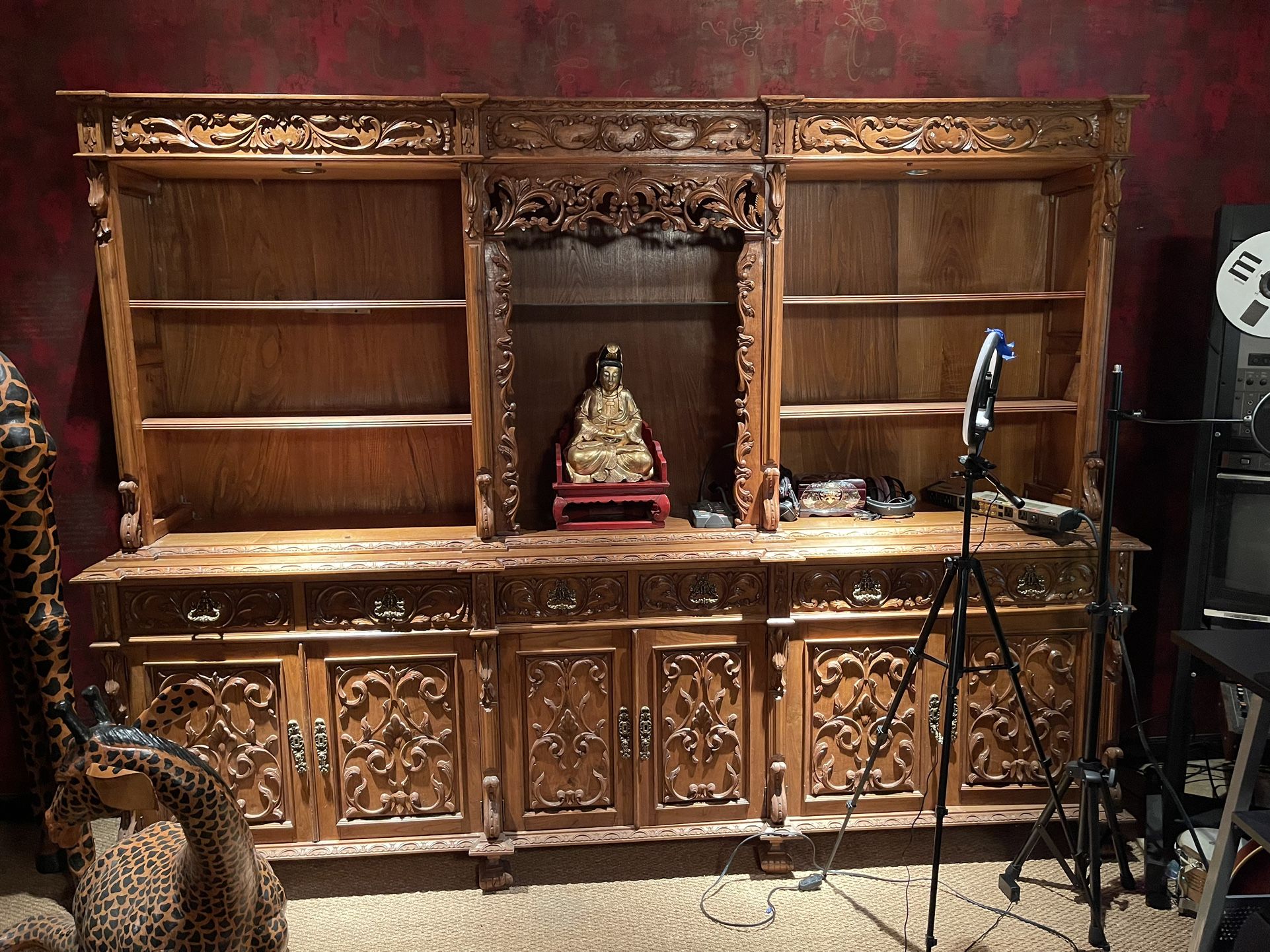 Large ornate custom bookcase