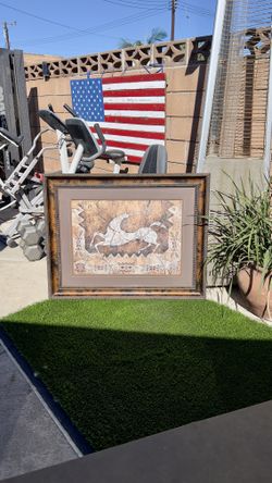 Framed Art with Horse Design