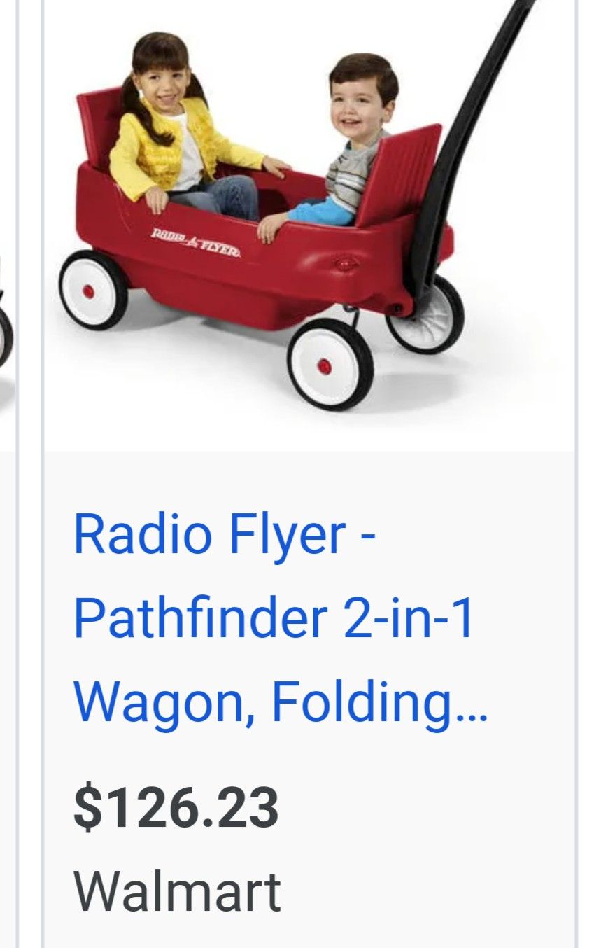$55 For Radio Flyer All-terrain Wagon Children's Stroller Pull Wagon Seats Two