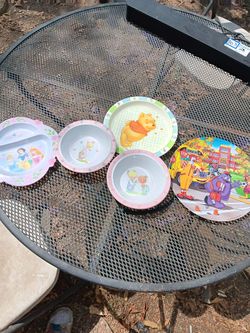 Kids Character Plates and Bowls Set