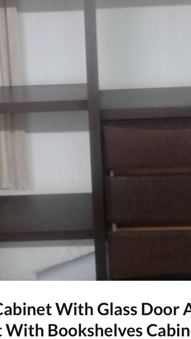 Wood Cabinet With Glass Door And Cabinet With Bookshelves Cabinet