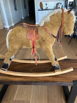 Vintage German Mohair Child’s Rocking Horse