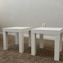 Two White Side Tables Nightstands Furniture Storage 14 x 14