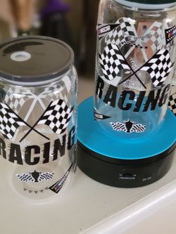 Racing flag theme Glass tumbler**$10