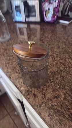 Glass Canister Jar with Wood Lid